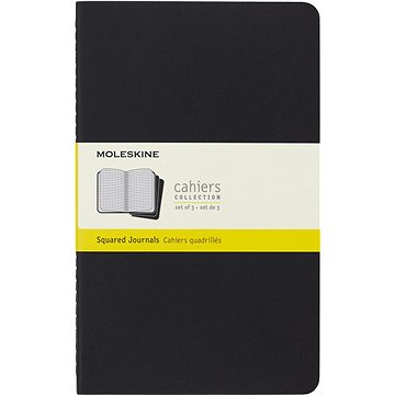 MOLESKINE L, čtverečkovaný, černý - balení 3 ks