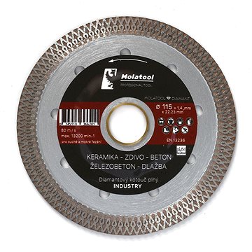 

Diamantový řezný kotouč Molatool 115 × 1,4 × 22,2 mm Industry Profi