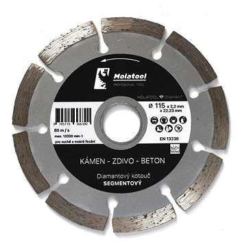 

Diamantový řezný kotouč Molatool 115 × 2,2 × 22,2 mm Segment Profi