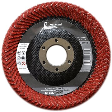 

Oboustranný lamelový brusný kotouč Molatool Keramický 115 mm P60