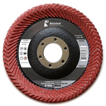 

Oboustranný lamelový brusný kotouč Molatool Keramický 115 mm P80