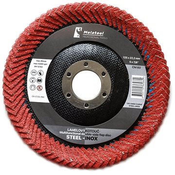 

Oboustranný lamelový brusný kotouč Molatool Keramický 125 mm P60
