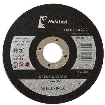 

Řezný kotouč Molatool Standard 115 × 2,0 × 22,2 mm