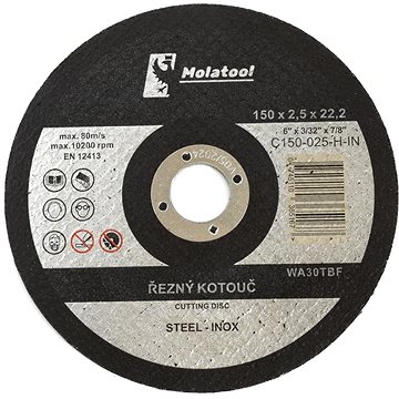

Řezný kotouč Molatool Standard 150 × 2,5 × 22,2 mm