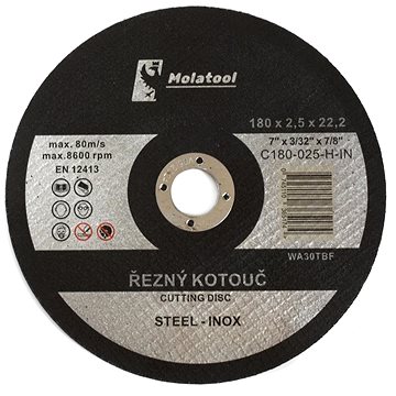 

Řezný kotouč Molatool Standard 180 × 2,5 × 22,2 mm