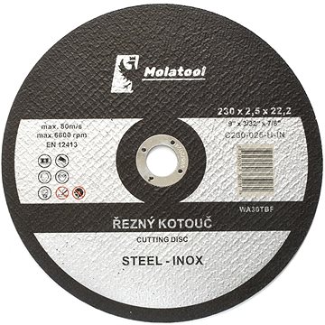 

Řezný kotouč Molatool Standard 230 × 2,5 × 22,2 mm