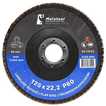 

Lamelový brusný kotouč Molatool VSM Zirkon 125 mm P60