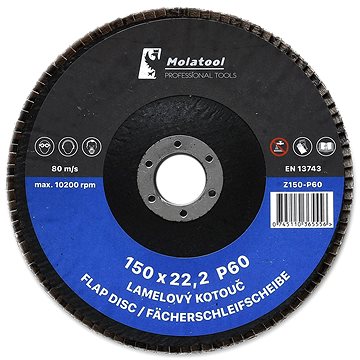 

Lamelový brusný kotouč Molatool VSM Zirkon 150 mm P60