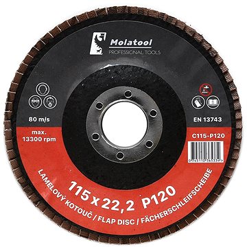 

Lamelový brusný kotouč Molatool Keramický 115 mm P120