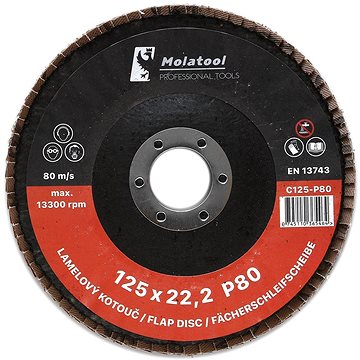 

Lamelový brusný kotouč Molatool Keramický 125 mm P80