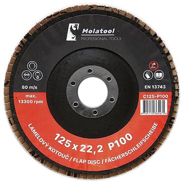 

Lamelový brusný kotouč Molatool Keramický 125 mm P100