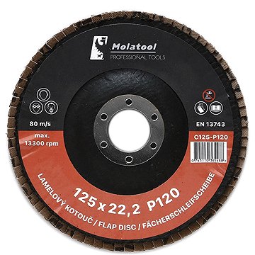 

Lamelový brusný kotouč Molatool Keramický 125 mm P120