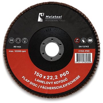 

Lamelový brusný kotouč Molatool Keramický 150 mm P60