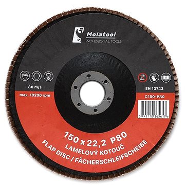 

Lamelový brusný kotouč Molatool Keramický 150 mm P80