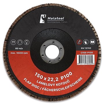 

Lamelový brusný kotouč Molatool Keramický 150 mm P100
