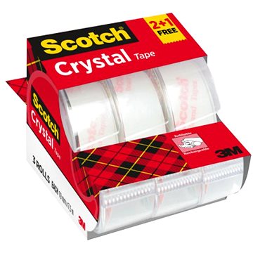 

3M Scotch Crystal 19 mm × 7,5 m, krystalicky čirá, s jednorázovým odvíječem - balení 3 ks