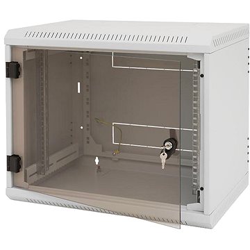 

TRITON 19" nástěnný rozvaděč RBA-AS5 6U/500 mm (sklo) šedý
