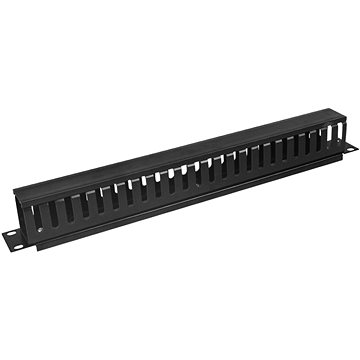 

19" vyvazovací panel 1U jednostranná plastová lišta černá