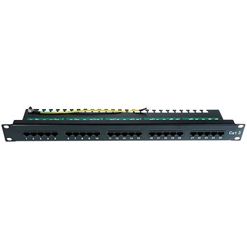Datacom, ISDN Integrated, 25 portů RJ45 STP kat.3, 1U, černý - Patch panel