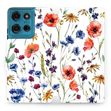 

Mobiwear flip knížkové pro Motorola Moto G75 5G - Kvítí