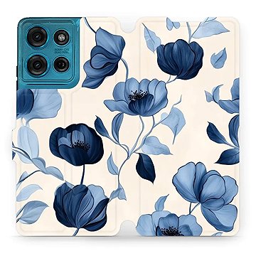 

Mobiwear flip knížkové pro Motorola Moto G75 5G - Modré květy
