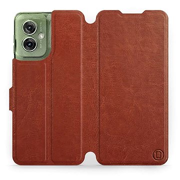 

Mobiwear flip knížkové pro Motorola Moto G55 5G - Hnědé