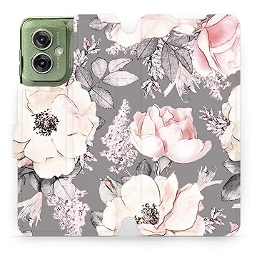 

Mobiwear flip knížkové pro Motorola Moto G55 5G - Květy