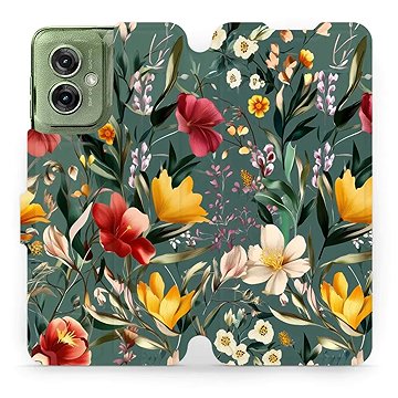 

Mobiwear flip knížkové pro Motorola Moto G55 5G - Zelená louka