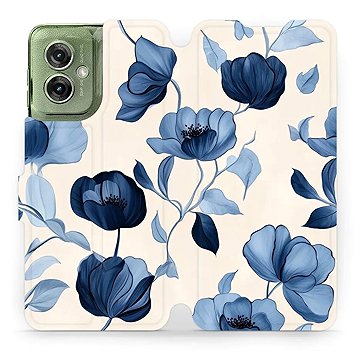 

Mobiwear flip knížkové pro Motorola Moto G55 5G - Modré květy