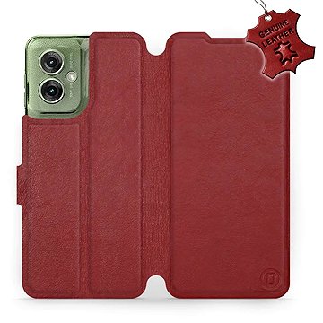 

Mobiwear Kožené flip knížkové pro Motorola Moto G55 5G - Tmavě červené