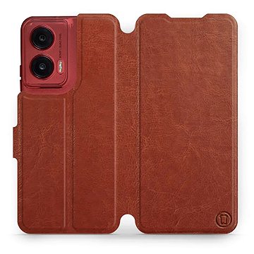 

Mobiwear flip knížkové pro Motorola Moto G35 - Hnědé