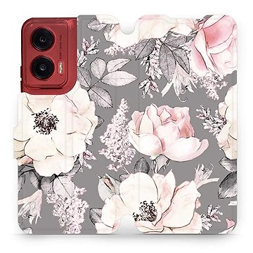 

Mobiwear flip knížkové pro Motorola Moto G35 - Květy