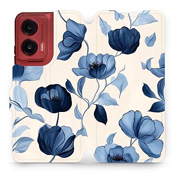 

Mobiwear flip knížkové pro Motorola Moto G35 - Modré květy