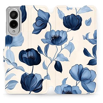 

Mobiwear flip knížkové pro Samsung Galaxy S25 Edge - Modré květy