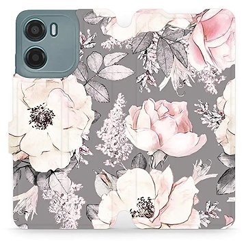 

Mobiwear flip knížkové pro Motorola Moto E15 - Květy