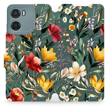 

Mobiwear flip knížkové pro Motorola Moto E15 - Zelená louka