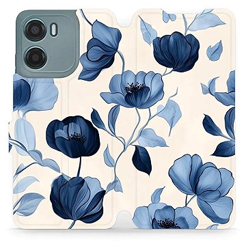 

Mobiwear flip knížkové pro Motorola Moto E15 - Modré květy