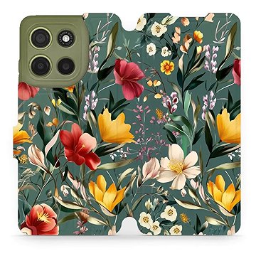 

Mobiwear flip knížkové pro Motorola Moto G15 - Zelená louka
