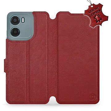 

Mobiwear Kožené flip knížkové pro Motorola Moto G05 - Tmavě červené