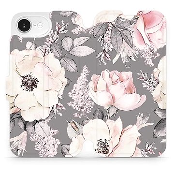 

Mobiwear flip knížkové pro Apple iPhone 16e - Květy