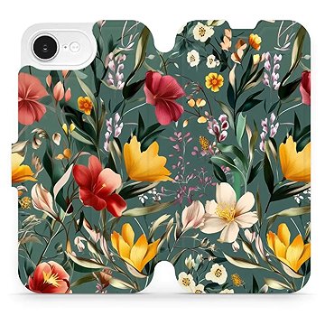 

Mobiwear flip knížkové pro Apple iPhone 16e - Zelená louka
