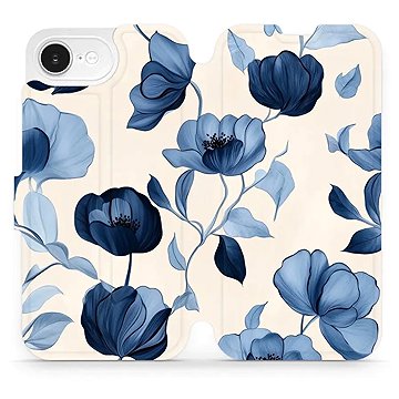 

Mobiwear flip knížkové pro Apple iPhone 16e - Modré květy