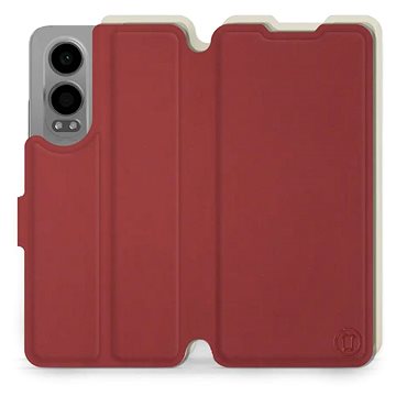 

Mobiwear Soft Touch flip knížkové pro OnePlus Nord CE 4 Lite 5G - Cihlové & Béžové