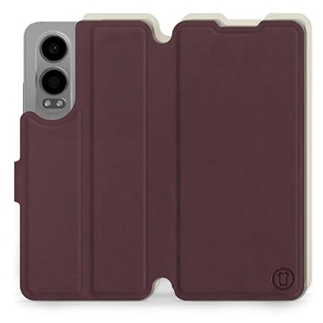

Mobiwear Soft Touch flip knížkové pro OnePlus Nord CE 4 Lite 5G - Bordové & Béžové