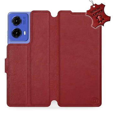 

Mobiwear flip knížkové kožené pro Motorola Moto G85 5G - Tmavě červené - L_DRS