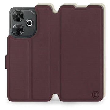 

Mobiwear Soft Touch flip knížkové pro Xiaomi Redmi 13 - Bordové & Béžové