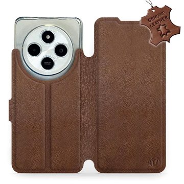 

Kožené Mobiwear flip knížkové pro Xiaomi Redmi 14C / Poco C75 - Hnědé - L_BRS