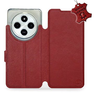 

Kožené Mobiwear flip knížkové pro Xiaomi Redmi 14C / Poco C75 - Tmavě červené - L_DRS