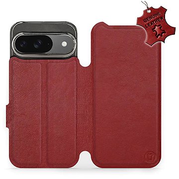 

Mobiwear kožené flip knížkové pro Google Pixel 9 / 9 Pro - Tmavě červené - L_DRS
