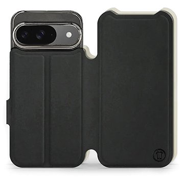 

Mobiwear Soft Touch flip knížkové pro Google Pixel 9 / 9 Pro - Černé & Béžové
